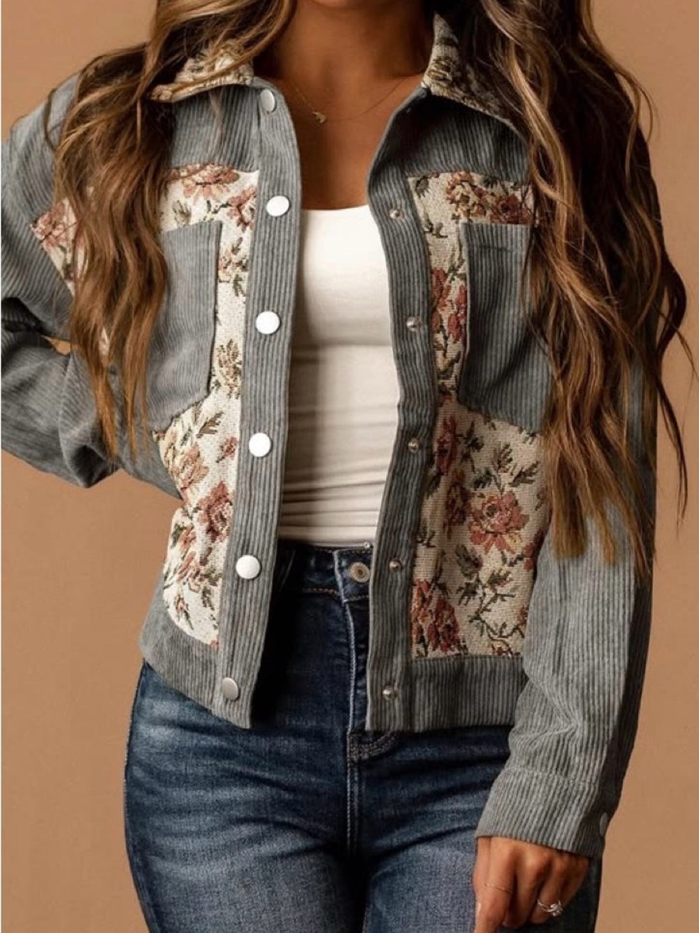 Floral Tapestry Shacket - Picture 9 of 10